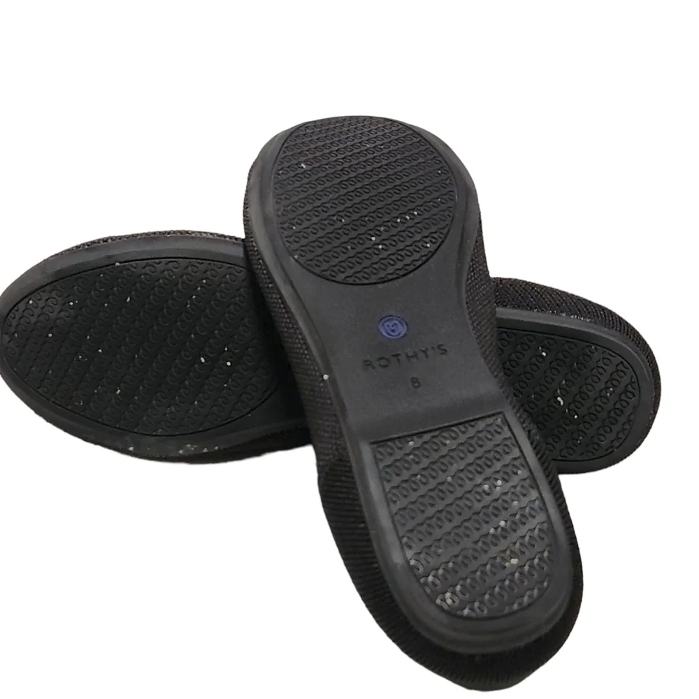 ROTHY’S Women’s The Flat Black‎ Knit Fabric Slip On, Size 8